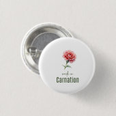 Januar-Nelken-Geburtsblume Wasserfarbe Knopf Button (Vorne & Hinten)