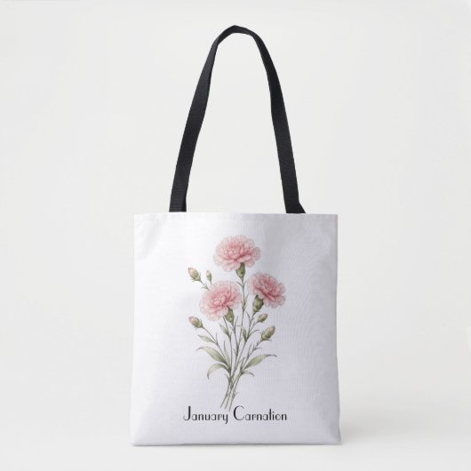 Januar-Nelkenblumen  Tasche (Vorderseite)