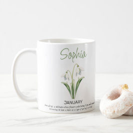 Januar Personalisierte Blume Kaffeetasse