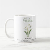 Januar Personalisierte Blume Kaffeetasse (Links)