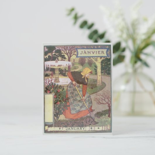 Januar Postkarte (Stehend Vorderseite)