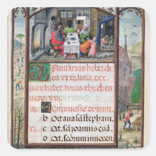 Januar Quadratischer Aufkleber