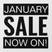 Januar Sale Black Fensteraufkleber (Blatt)