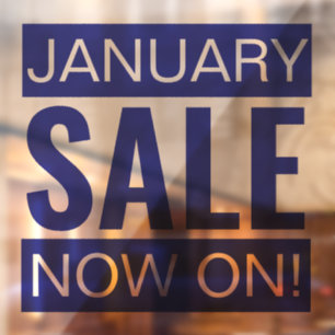 Januar Sale Blue Fensteraufkleber