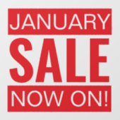Januar Sale Red Fensteraufkleber (Blatt)