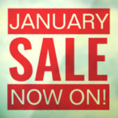 Januar Sale Red Fensteraufkleber (Blatt 3)