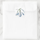 Januar Snowdrop Bloom - Personalisiertes Geschenk Quadratischer Aufkleber (Tasche)
