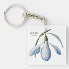 Januar Snowdrop Bloom - Personalisiertes Geschenk Schlüsselanhänger