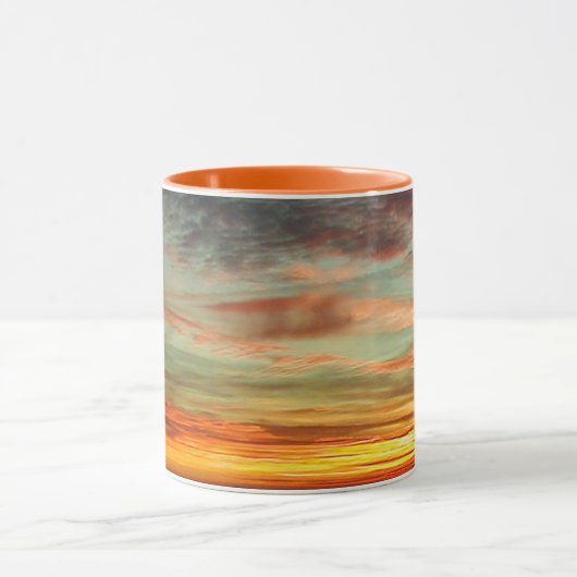 Januar-Sonnenuntergang-Himmel-Tasse Tasse (Zentrum)