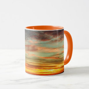 Januar-Sonnenuntergang-Himmel-Tasse Tasse
