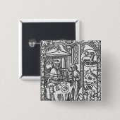 Januar, vom "Almanach DES Bergers", 1491 Button (Vorne & Hinten)