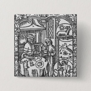 Januar, vom "Almanach DES Bergers", 1491 Button