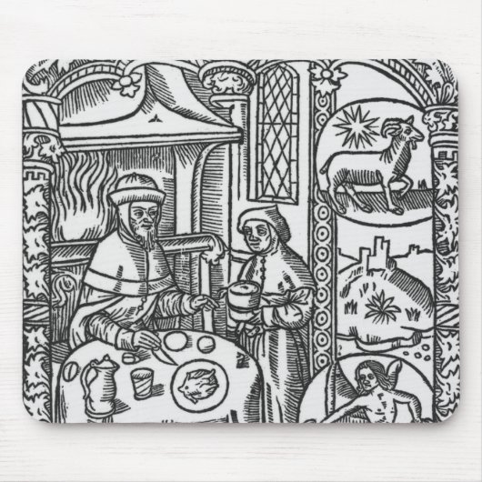 Januar, vom "Almanach DES Bergers", 1491 Mousepad (Vorne)