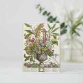 Januar, vom ` zwölf Monate Blumen Postkarte (Stehend Vorderseite)