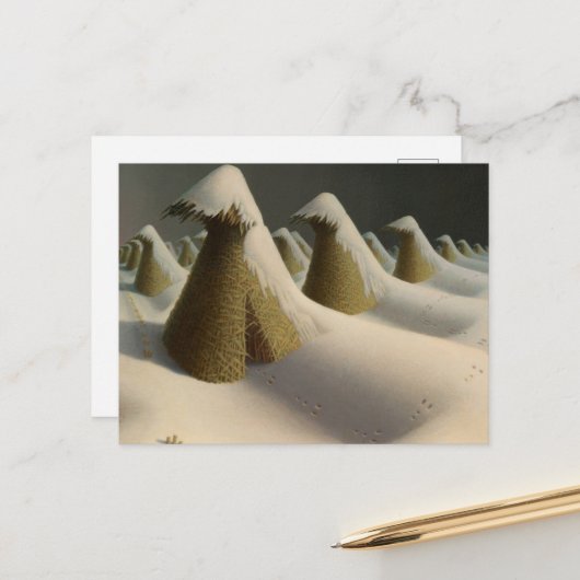 Januar von Grant Wood Postkarte (Vorderseite/Rückseite Beispiel)