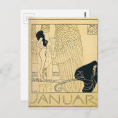 Januar von Gustav Klimt Postkarte (Vorne/Hinten)