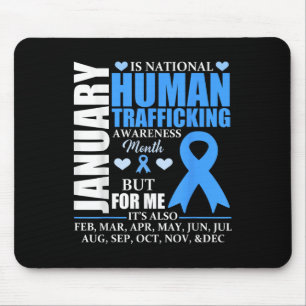Januar Wir tragen Blue Ribbon Menschenhandel Krieg Mousepad