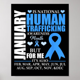 Januar Wir tragen Blue Ribbon Menschenhandel Krieg Poster