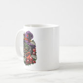 Januar Zombie-Hexe mit Edelsteinen und Blumen Kaffeetasse (Vorderseite Links)