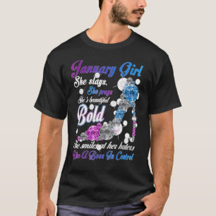 Januarmädchen Sie schlägt Sie betet Sie ist schön T-Shirt
