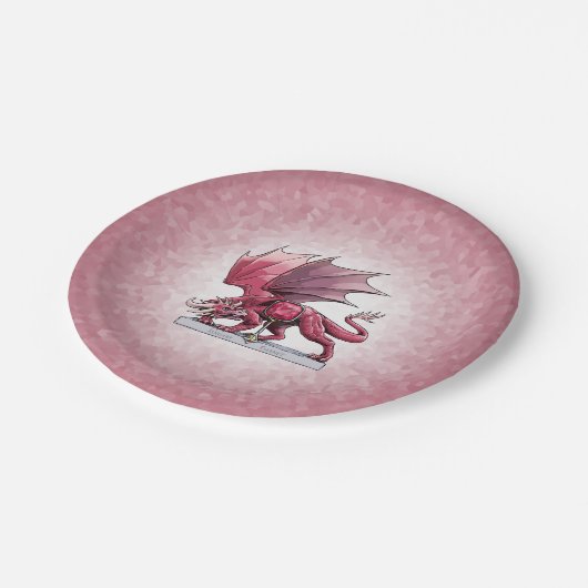 Januars Birthstone Drache: Granat Pappteller (Schrägansicht)