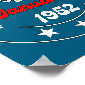 January 1952 Birthday Legend Man Boy Since January Poster (Ecke)