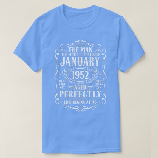 January 1952 Man Myth Legend  70th Birthday 70 Yea T-Shirt (Design vorne)