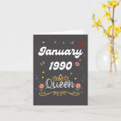January 1990 Queen Since January 1990 Birthday Gir Karte (Gelbe Blume)