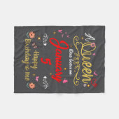 January 5 Birthday A Queen Was Born In 5th January Fleecedecke (Vorderseite (Horizontal))