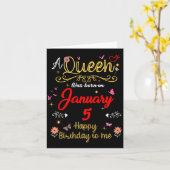 January 5 Birthday A Queen Was Born In 5th January Karte (Gelbe Blume)