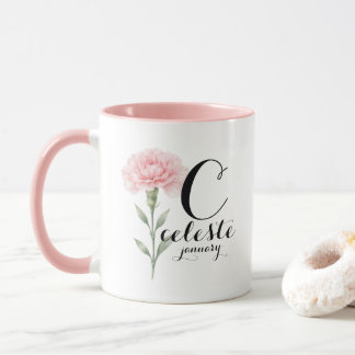 January Birth Flower Mug – Pink Carnation Gift Tasse