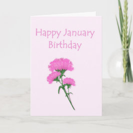 January Birthday Carnations Karte