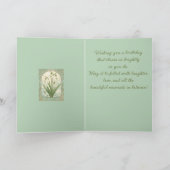 January Birthday Galanthus Flowers Art Nouveau Sty Karte (Innenseite)