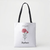 January Birthday Gift Carnation Birth Flower Art Tasche (Vorderseite)