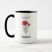 January Birthday Gift Carnation Birth Flower Art Tasse (Links)