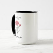 January Birthday Gift Carnation Birth Flower Art Tasse (Vorderseite Links)