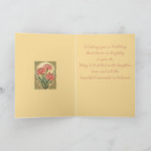 January Birthday Pink Carnations Art Nouveau Style Karte (Innenseite)