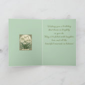 January Birthday Snowdrop Flowers Art Nouveau Styl Karte (Innenseite)