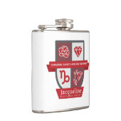 January (Capricorn) Birthday Crest™ Flask Flachmann (Rechts)