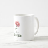 January Carnation Birth Flower Cup Art Watercolor Kaffeetasse (VorderseiteRechts)