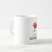 January Carnation Birth Flower Cup Art Watercolor Kaffeetasse (Vorderseite Links)