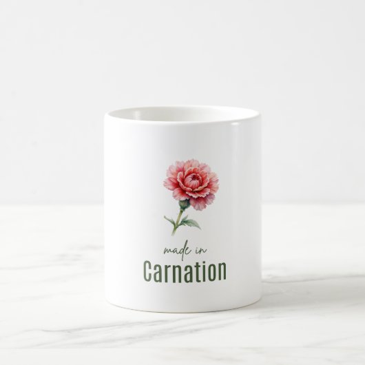 January Carnation Birth Flower Cup Art Watercolor Kaffeetasse (Mittel)