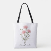 January Carnation Flowers  Tasche (Rückseite)