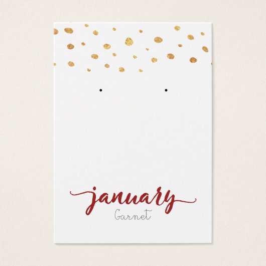 January Garnet Birthstone Earring Card (Vorderseite)