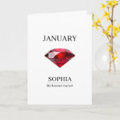 January Garnet Personalized Birthday Karte (Gelbe Blume)