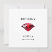 January Garnet Personalized Birthday Karte (Vorderseite)