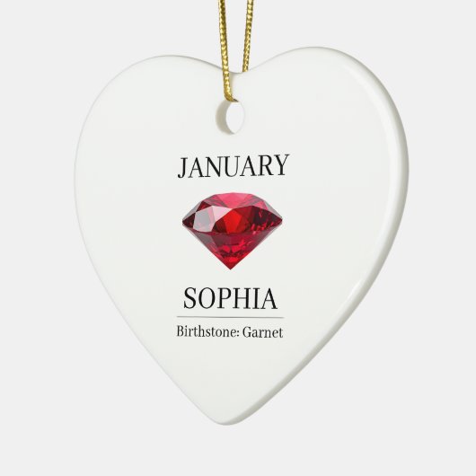 January Garnet Personalized Birthday Keramik Ornament (Links)