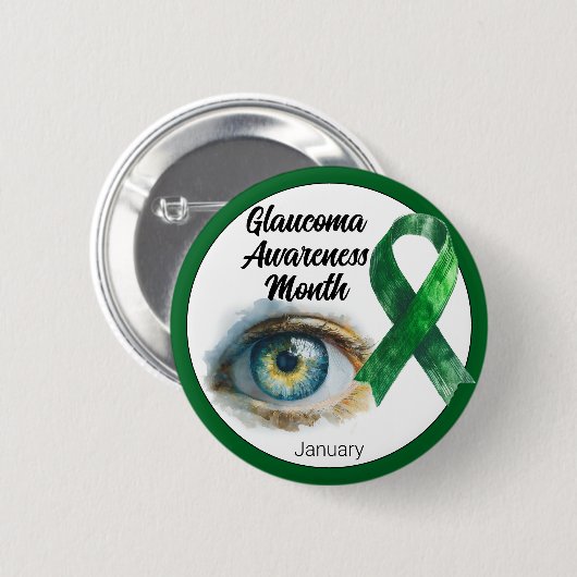 January Glaucoma Eye Awareness Month Button (Vorne & Hinten)