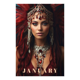 *~* JANUARY Headdress Boho GARNET AP53 Fotodruck