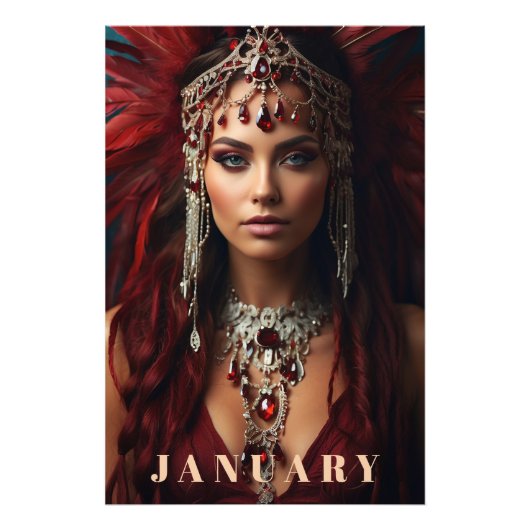 *~* JANUARY Headdress Boho GARNET AP53 Fotodruck (Vorne)